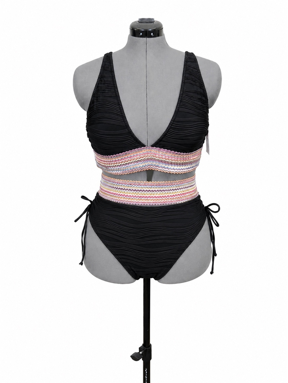 Blooming Jelly High Waisted Black Bikini (L)